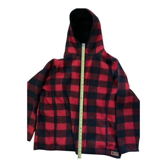Arsens Men’s XXL Red Buffalo Plaid Faux Fur Hooded Jacket PO# 23473 - Picture 10 of 14